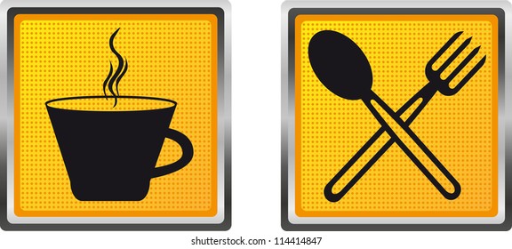 icons cup fork and spoon for design vector illustration isolated on white background