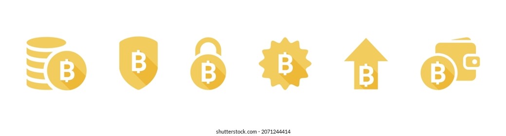 Icons of currencies. Financial icons of the Thai baht. Money icons. A simple set of tax related icons. Vector illustration