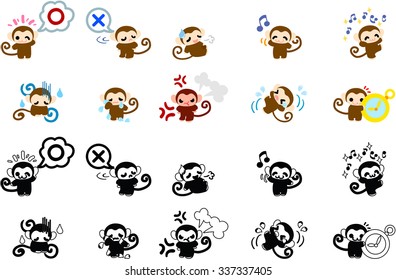 Icons of cute monkeys part 1