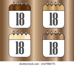 Icons day 18, wooden calendar sets for holidays and events