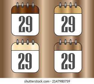 Icons day 29, wooden calendar sets for holidays and events