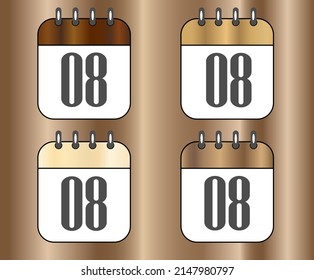 Icons day 8, wooden calendar sets for holidays and events