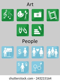 Icons dedicated to society and art. 