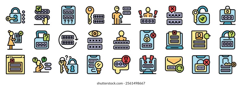 Icons depicting various methods of password protection, including strong passwords, two factor authentication, and biometrics