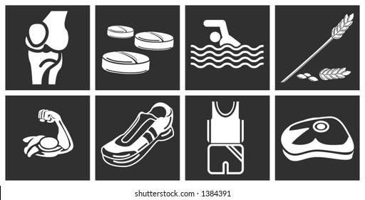 icons or design elements relating to health and fitness