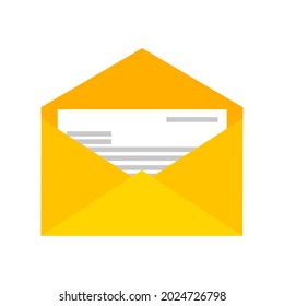 Iconos para el diseño. Ilustración vectorial de imágenes con letras cerradas. Documentos en papel encerrados en sobres. Enviar correspondencia o documentos oficiales. Color naranja