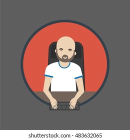 Icons developers, programmers. Icons people flat style.