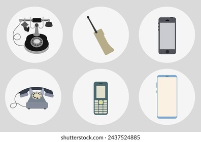 Icons of the development of modern technologies. Modern technology. Colored icons isolated in a circle. EPS 10.