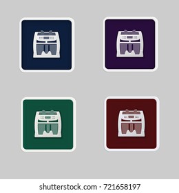 Icons of the device for counting money, printer - set.