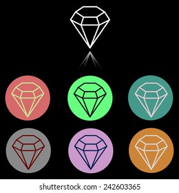 Icons diamond. Excellent diamond. Vector illustration. Set of icons. Colorful icons.