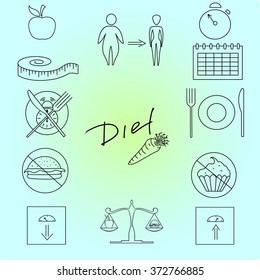 Icons diet. Set.