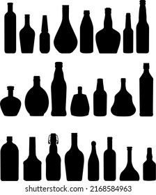 icons different bottles of drinks logo