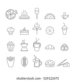 Icons of different food