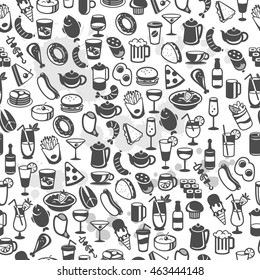 icons of different food and drinks, vector