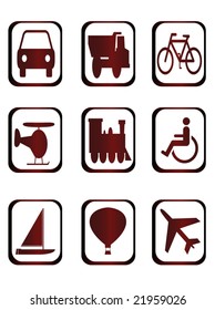 icons for different kind of transportation