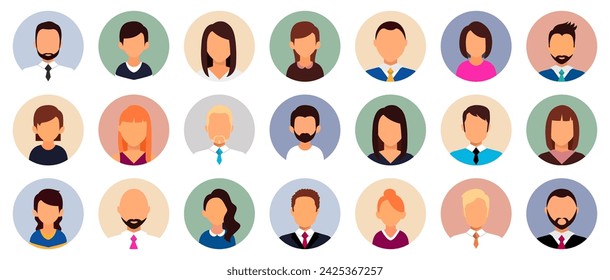 Icons of different people avatar. User people avatar collection in a flat design. Set of cartoon people avatar