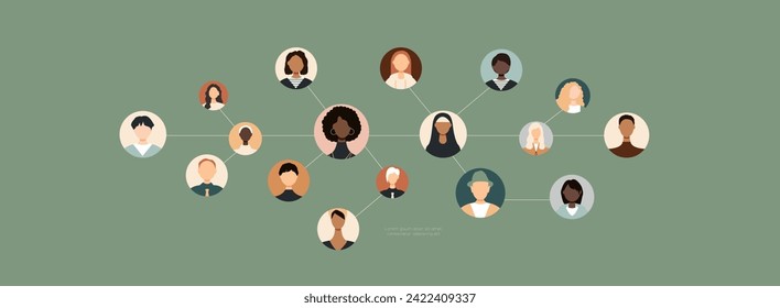 Icons of different people. Communication concept.