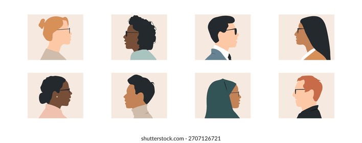 Iconos de diferentes personas hablando.	