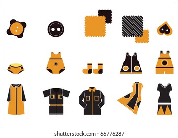 Icons of different types of clothes
