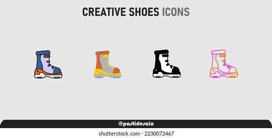 icons of different types of shoes