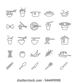 Icons with dishes of noodles