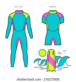 Icons - diving, surfing, wake boarding. Neoprene for riders and divers.