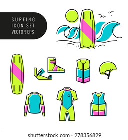 Icons - diving, surfing, wake boarding. Neoprene for riders and divers.