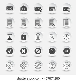 icons of documents and mail.