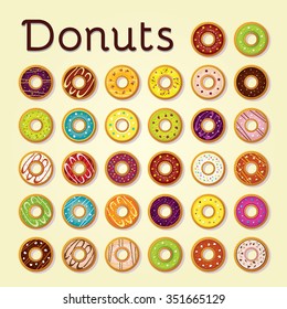 Icons for a donuts menu