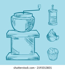 icons doodle coffee include grinder