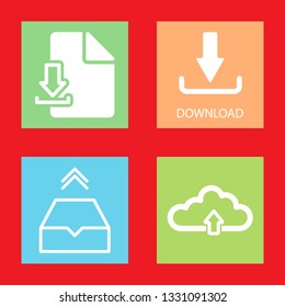 Icons for download, upload, vector illustration in flat, EPS10.