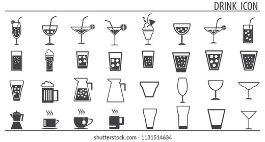 Icons Drink Vector Set.