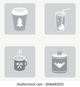 Iconos con bebidas. Varias tazas.