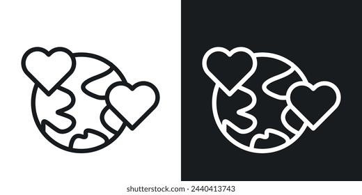 Icons for Earth Care and Eco-Activism. Happy Earth Day and World Protection Symbols