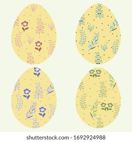 Icons of easter eggs. Vector illustration.