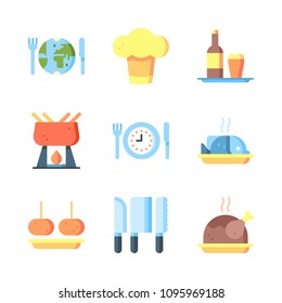 Icons Eat with croquette, restaurant, chicken and fish