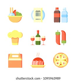 Icons Eat with restaurant, chili, tekeaway and spaghetti