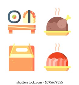 Icons Eat with tekeaway, chicken, sushi and spaghetti
