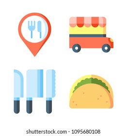 Icons Eat with tool, fod, food and taco