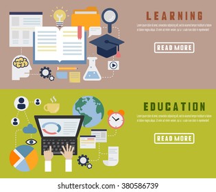  Icons for education,  online learning, learn to think.