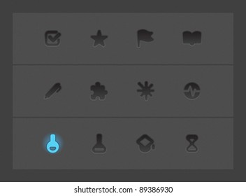 Icons for education, science and technology. Vector illustration.
