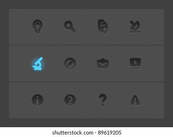 Icons for education, science and technology. Vector illustration.