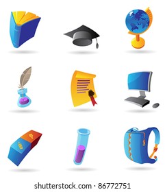 Icons for education. Vector illustration.