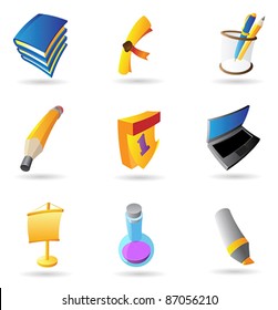Icons for education. Vector illustration.