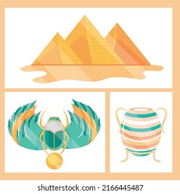 icons egypt culture flat design