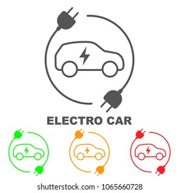 Icons of electric cars, vector. The indication of the battery level in the electric car. EPS 10