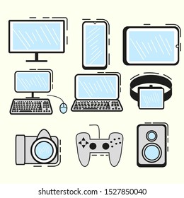 Icons of electronic technology.  Suitable for website design patterns, etc.