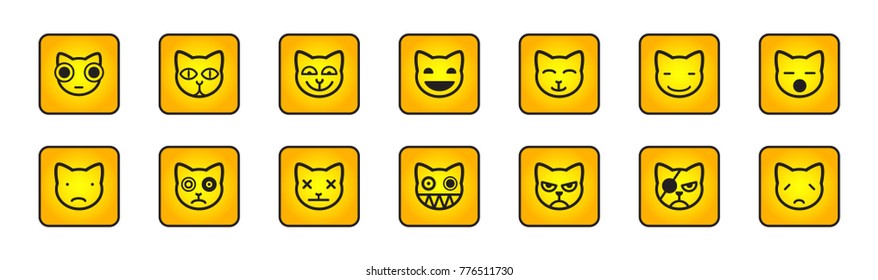 icons for emoticons, funny cartoon cat