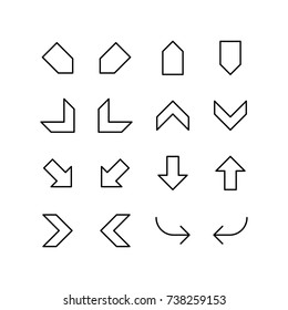 Icons et of designer and chevron arrows