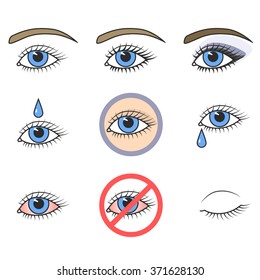 Icons Of Eyes. Make-up And Eye Health